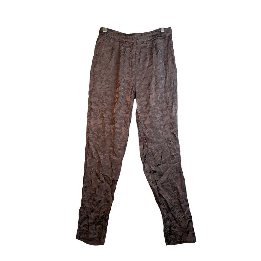 Scotch & Soda Amsterdam Womens Jacquard Tailored Trousers‎ Brown Textured Pants